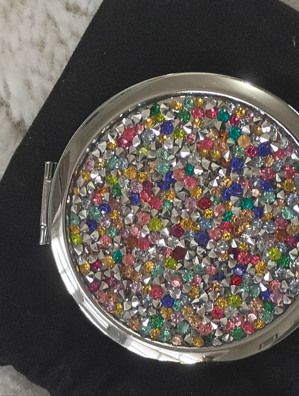 Sparkling Multicolor Crystal Compact Mirror